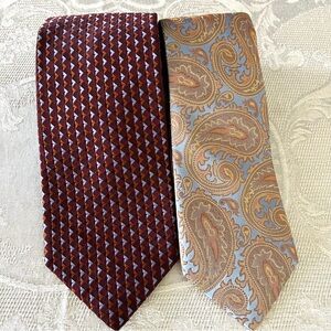 Vintage 90’s 2 Silk IKE BEHAR Different Print Ties